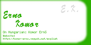 erno komor business card