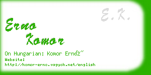 erno komor business card